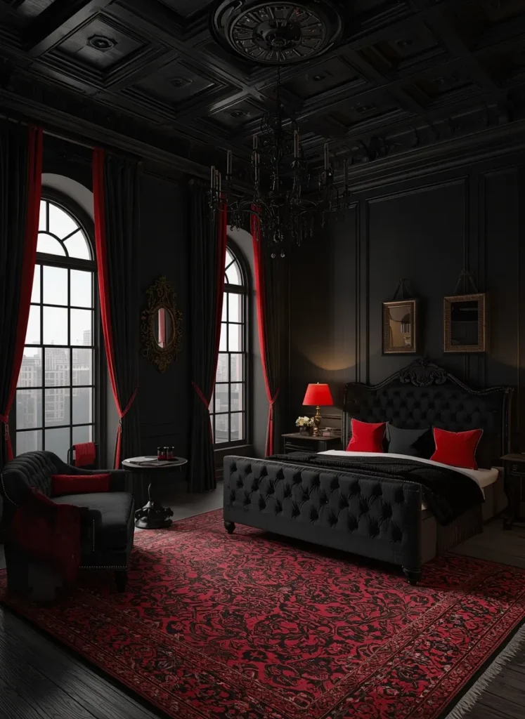 moody black bedroom ideas dark decor