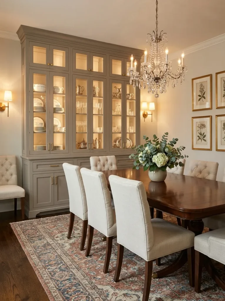 Grey Glam China Cabinet