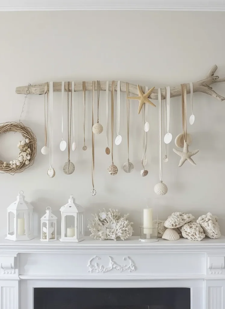 Hanging Branch Seashell Ornaments