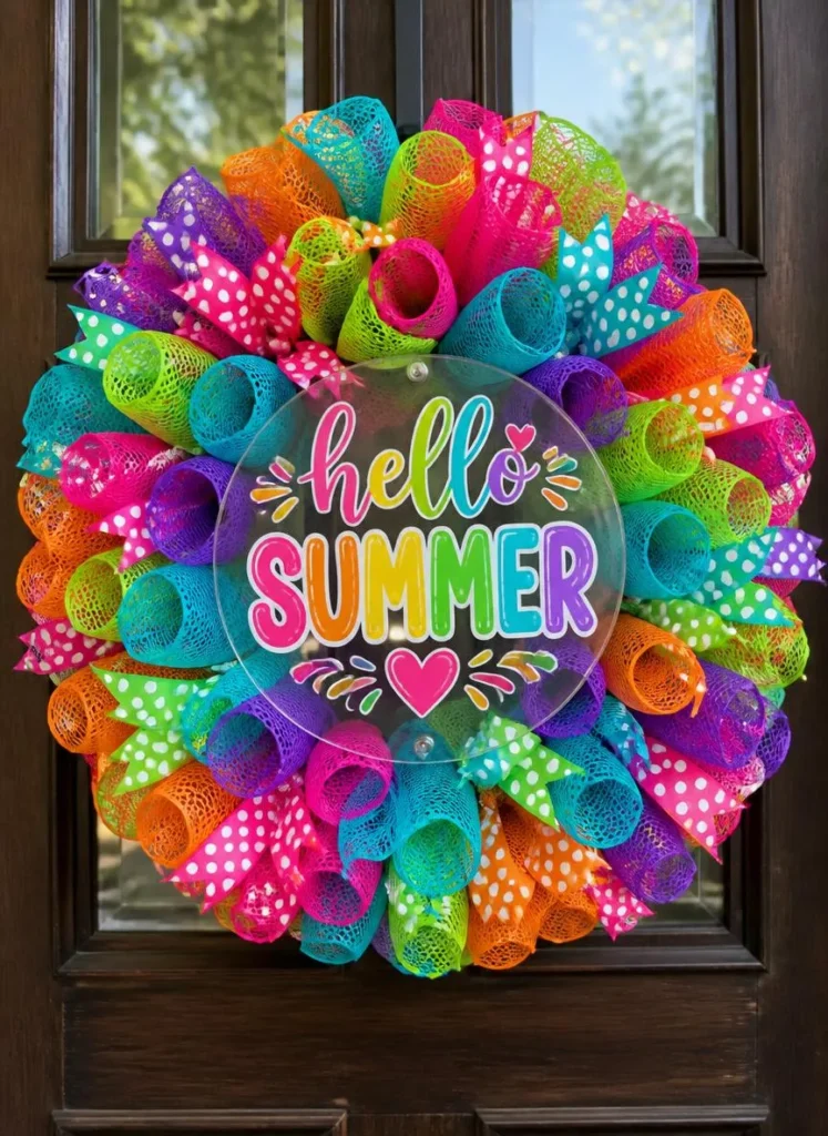 Hello Summer Mesh Wreath