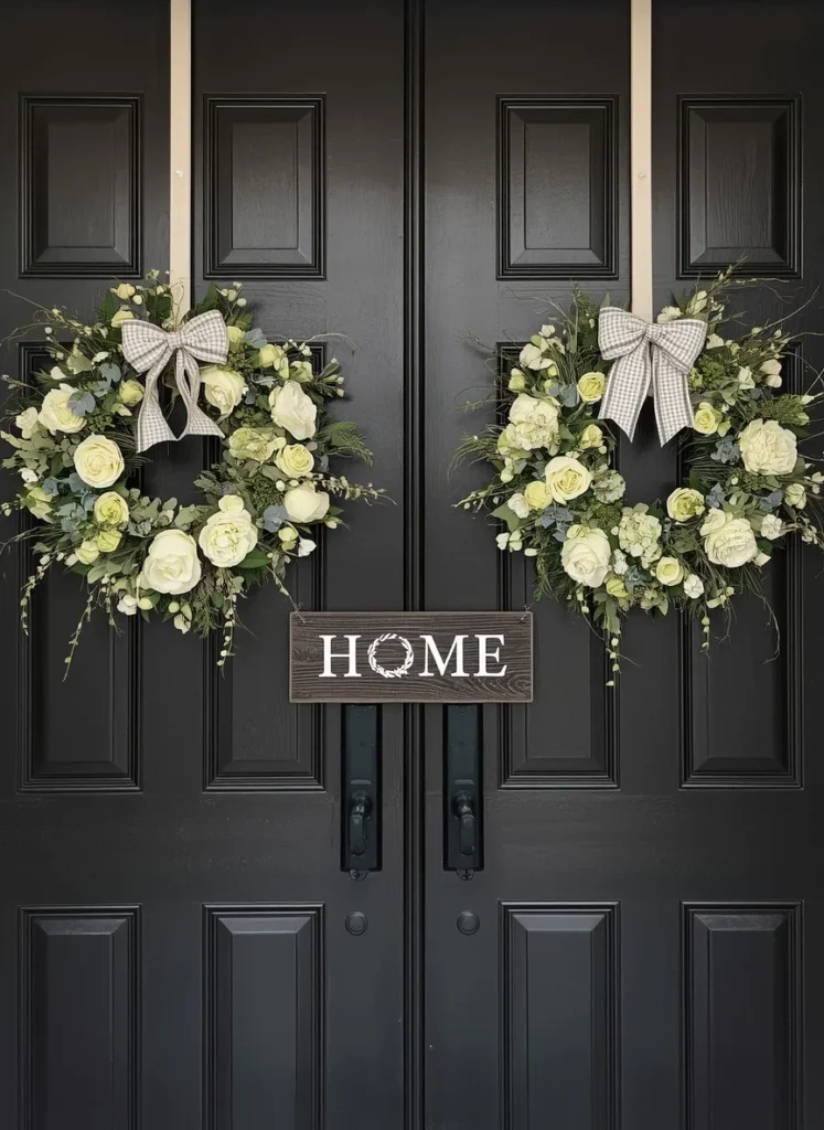 Home Sign Double Wreath