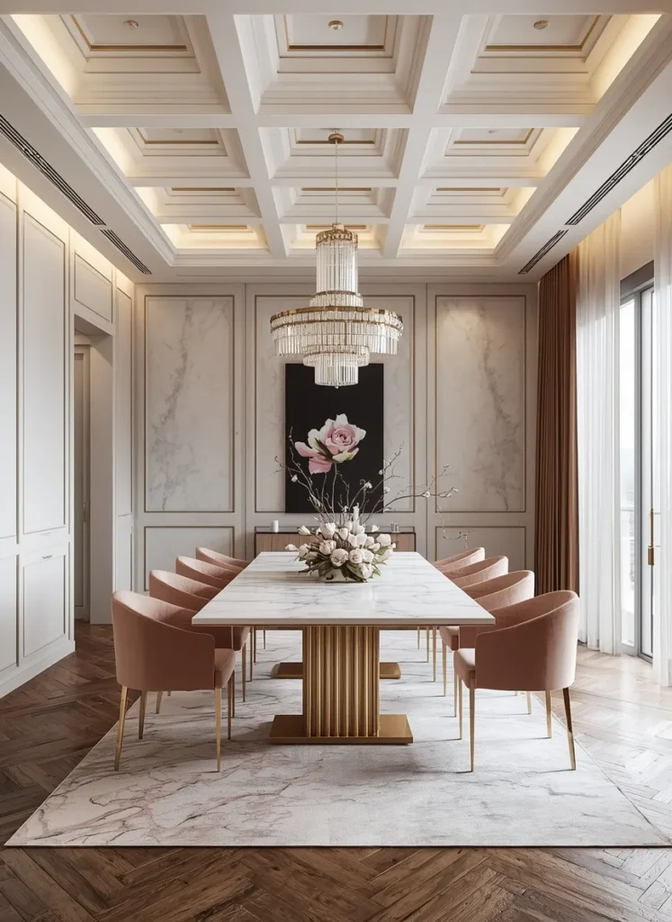 Marble & Gold Dining Elegance
