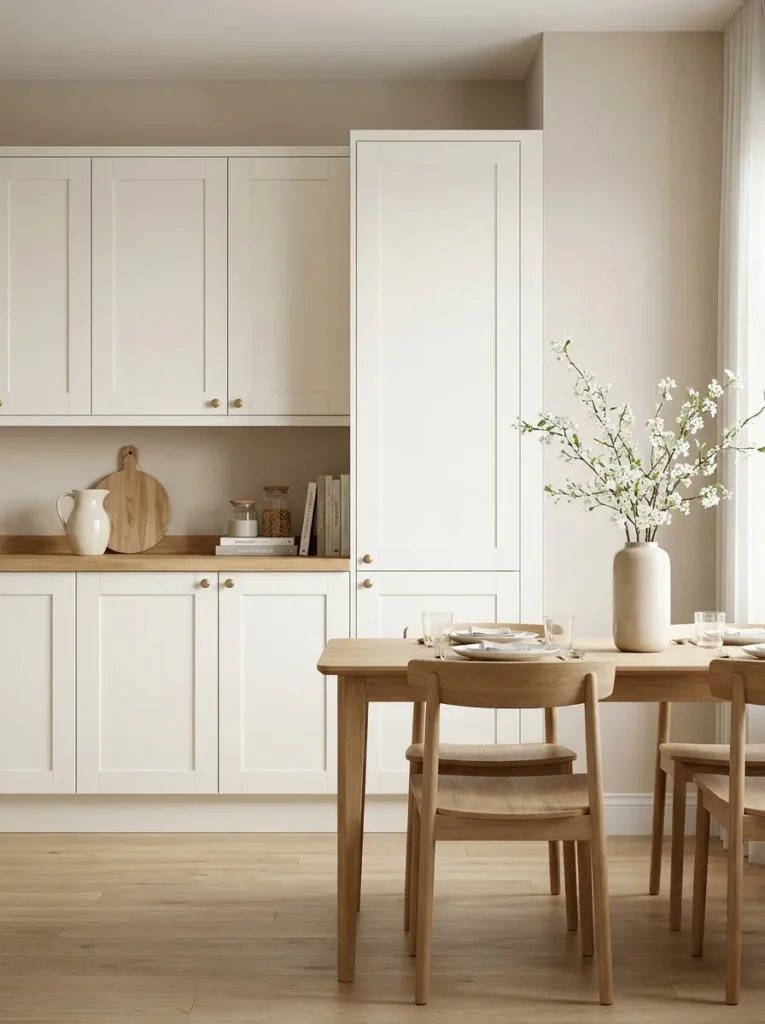 Minimal Ivory Kitchen Wall
