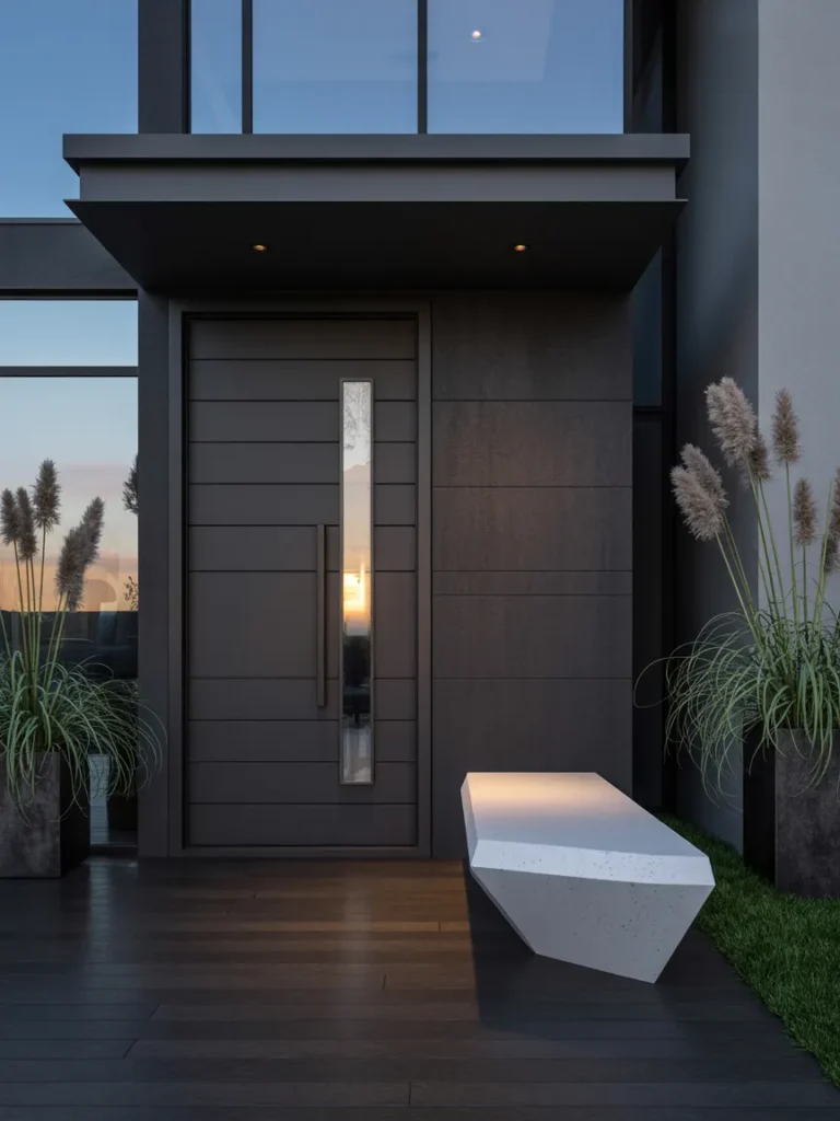 Minimalist Concrete Bench Entry
