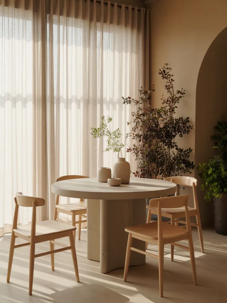 Minimalist Japandi Dining Space