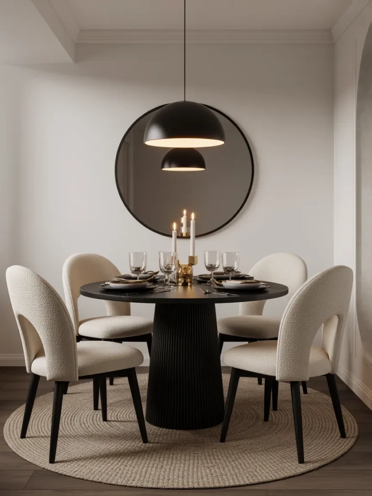 Modern Black Round Table