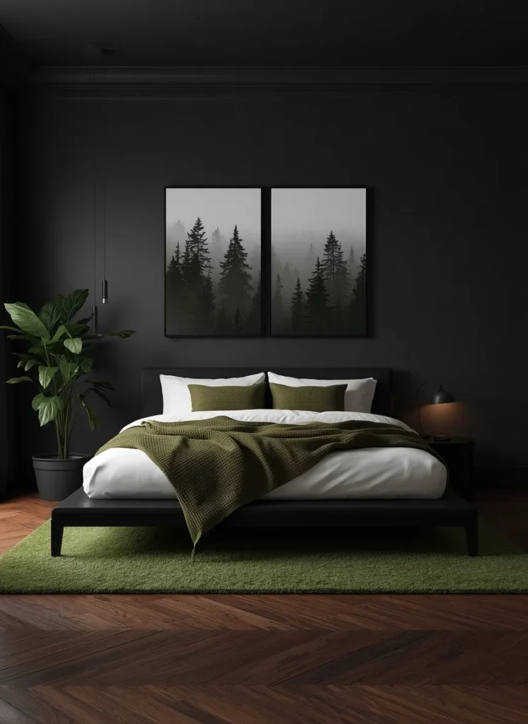 moody black bedroom ideas dark decor