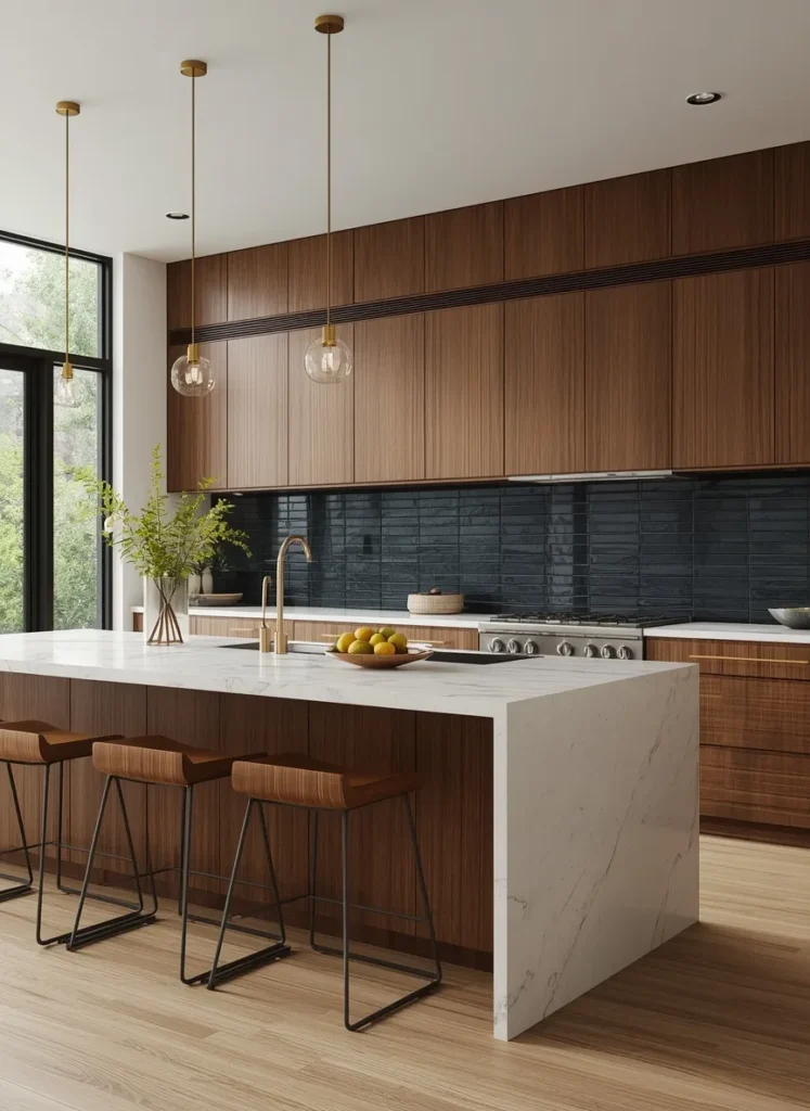 Moody Navy Walnut Kitchen