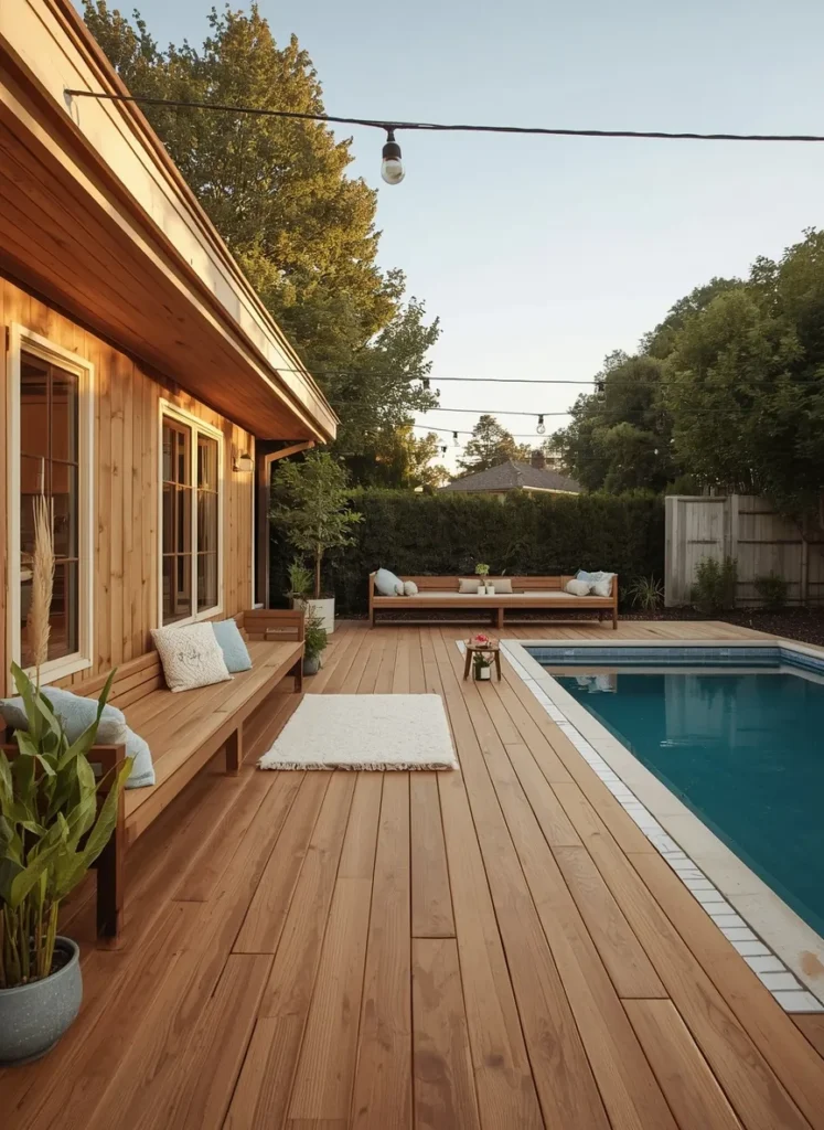 Natural Wood Deck Surround