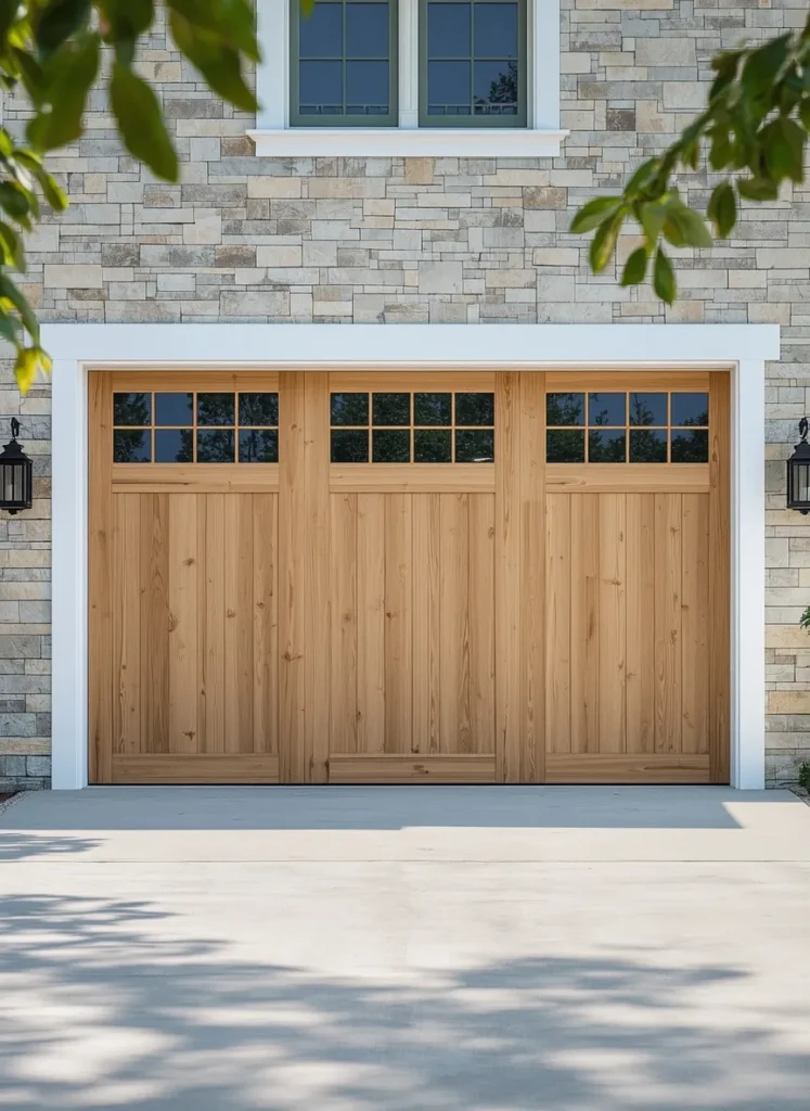 Natural Wood Garage Door