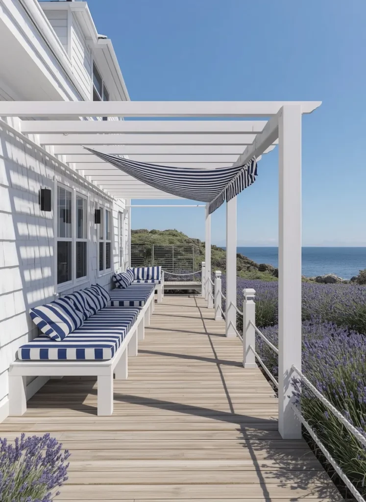  Nautical Striped Beach Pergola