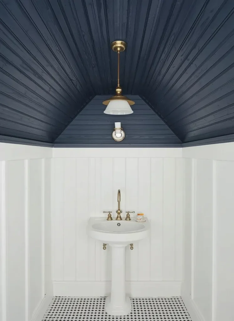 Navy Beadboard Ceiling