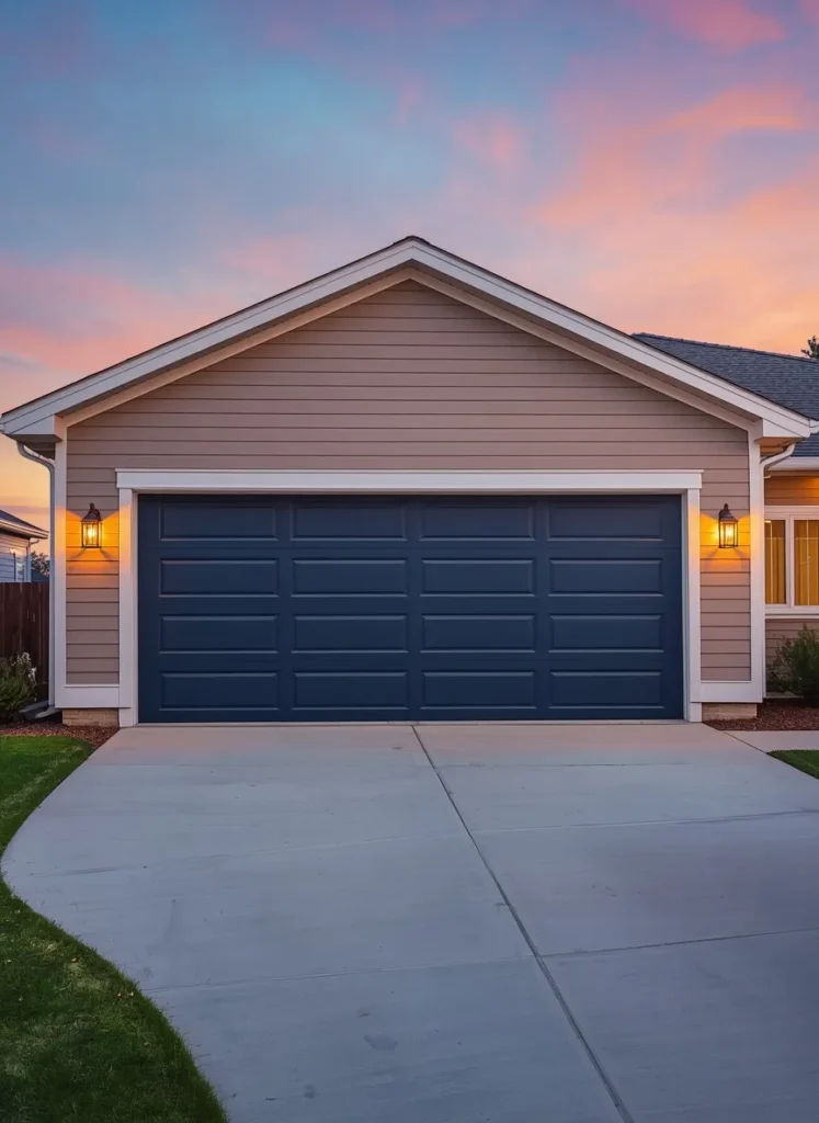 Navy Blue Garage Door