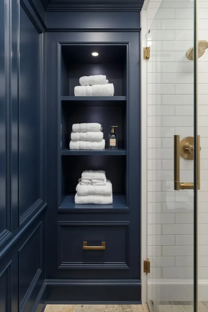Navy Built-In Shelving