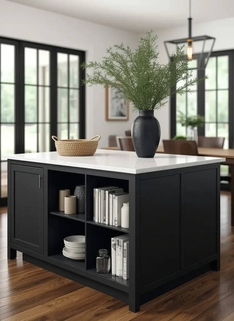 Open Shelf Island Decor