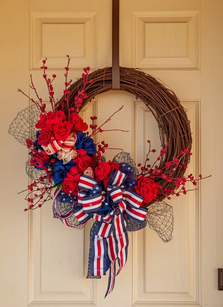 Patriotic Americana Door Wreath