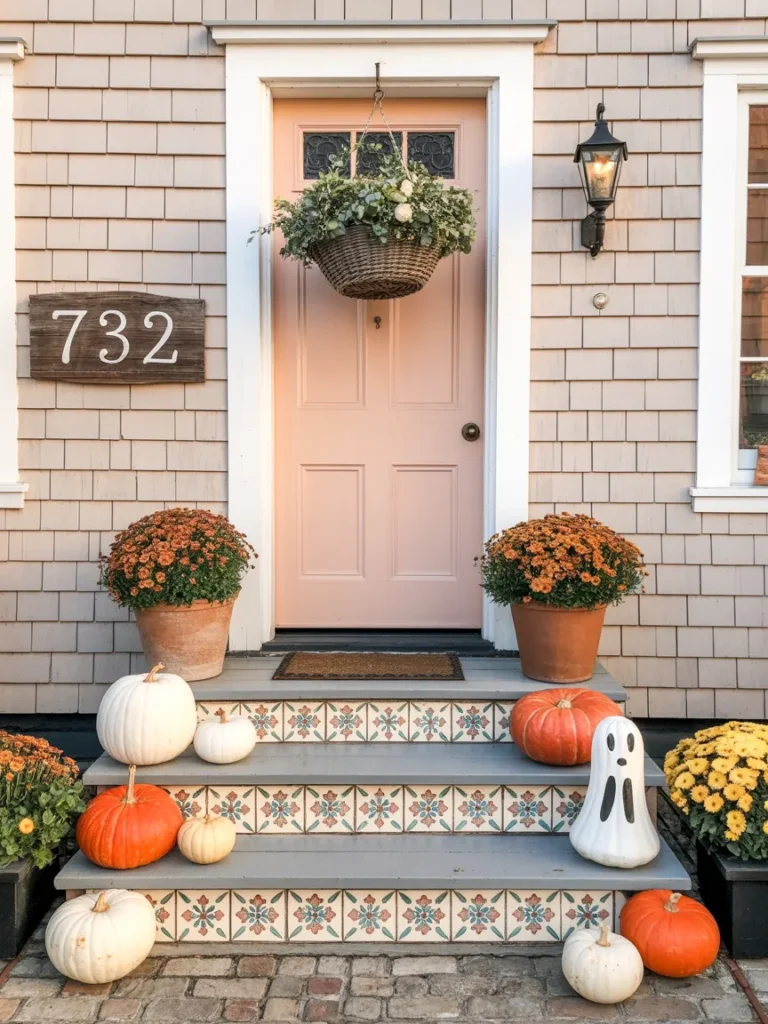 Pink Door Autumn Steps