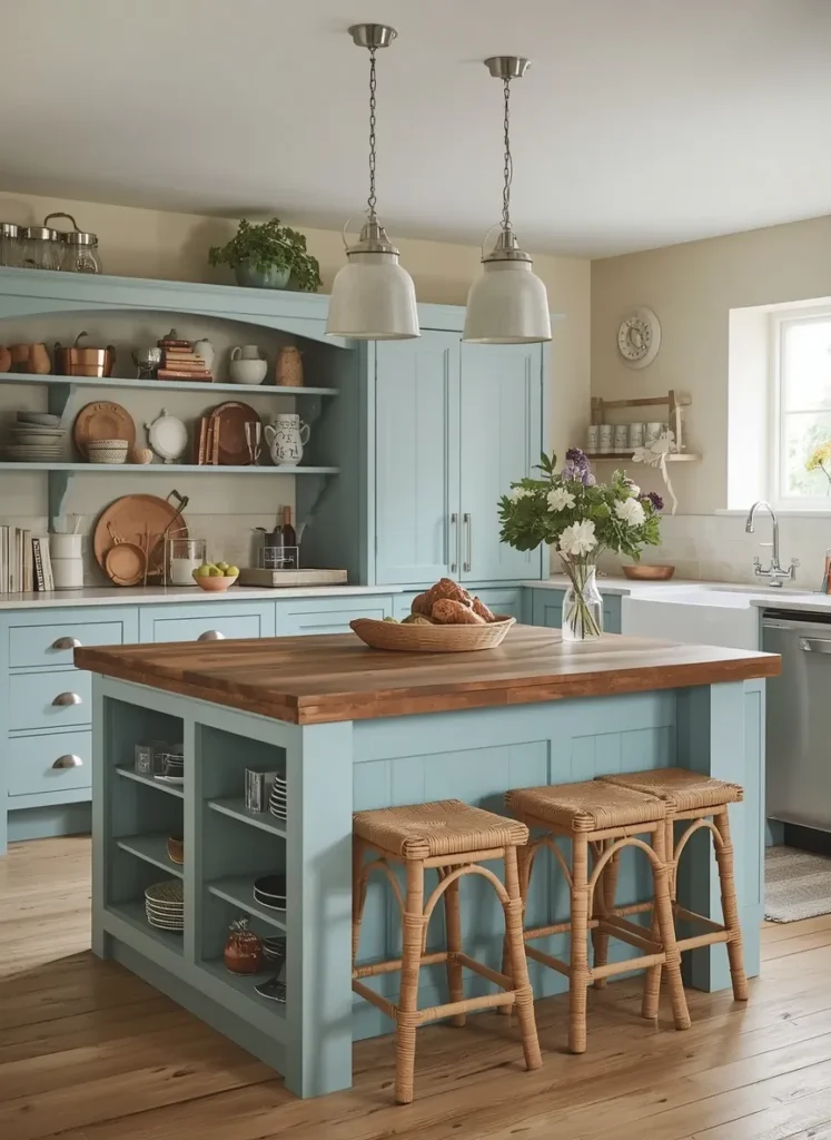 Powder Blue Cottagecore Kitchen