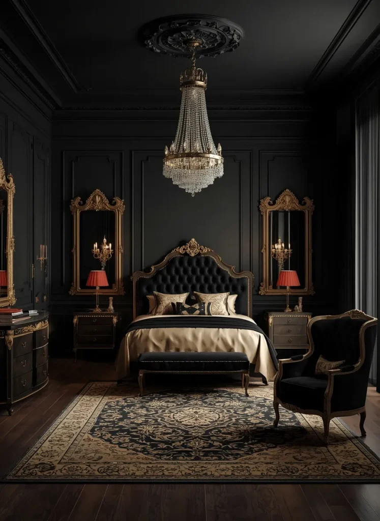 moody black bedroom ideas dark decor