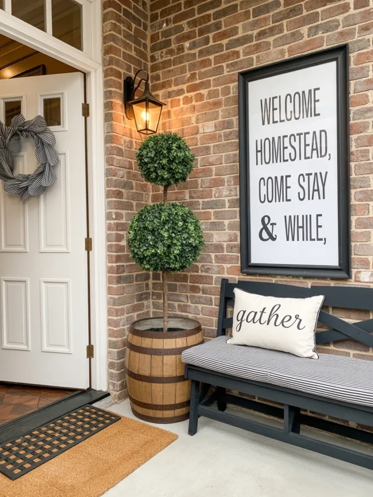 Rustic Brick Welcome Porch