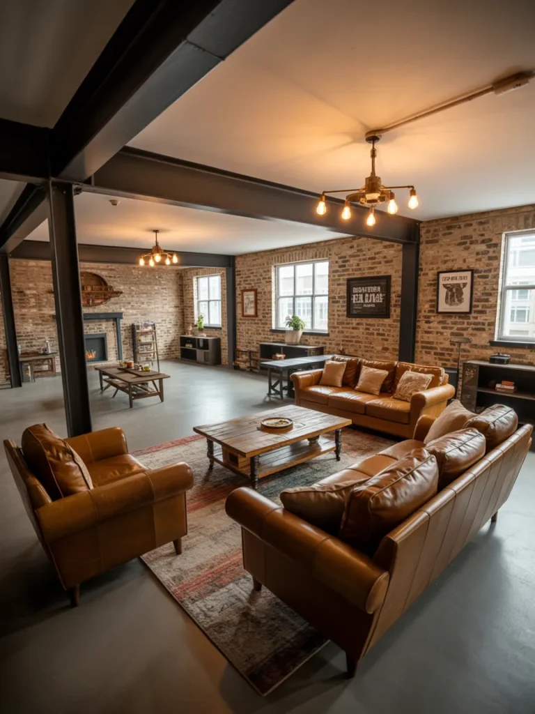 Rustic Industrial Basement Hangout