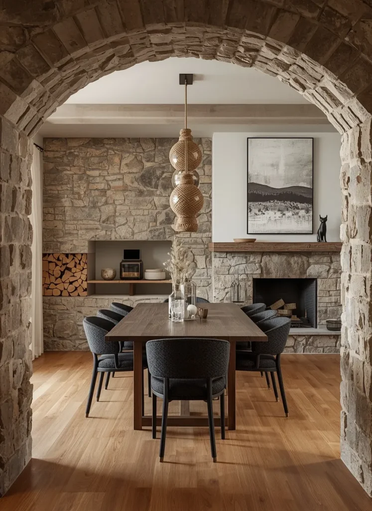 Rustic Stone Rope Pendants