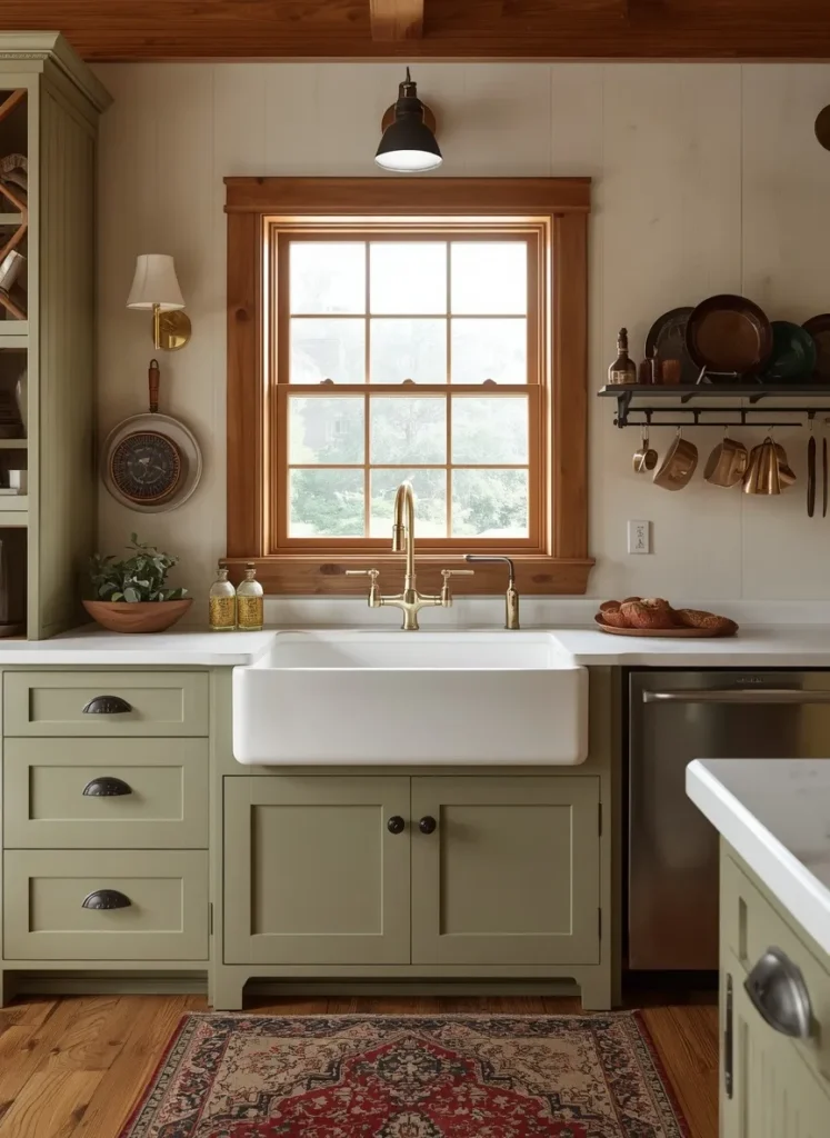 Sage Green Cottage Sink Wall
