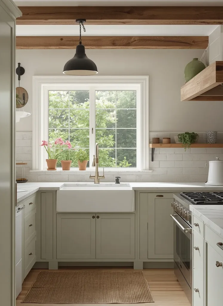 Sage Green Farmhouse Kitchen