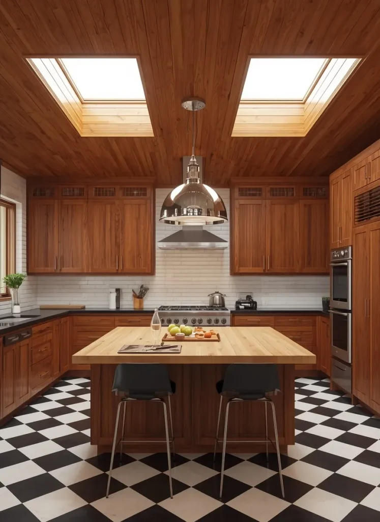 Skylight Wood Checkered Floor