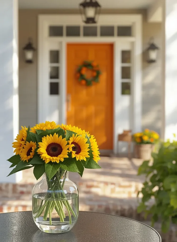 Sunflower Bouquet Porch Vase