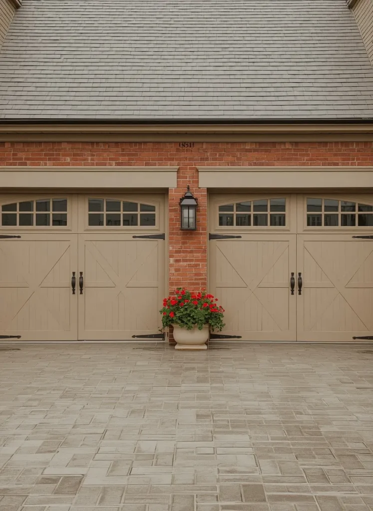 Tan Carriage Garage Door