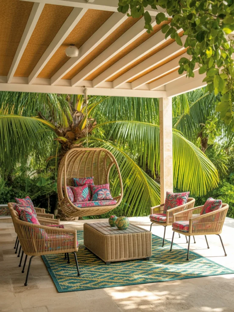 Tropical Rattan Hanging Chair