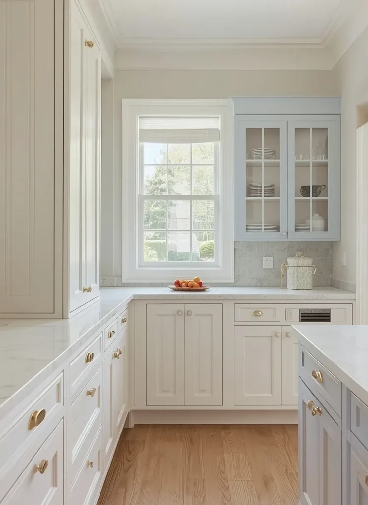Two-Tone Corner Cabinet Detail