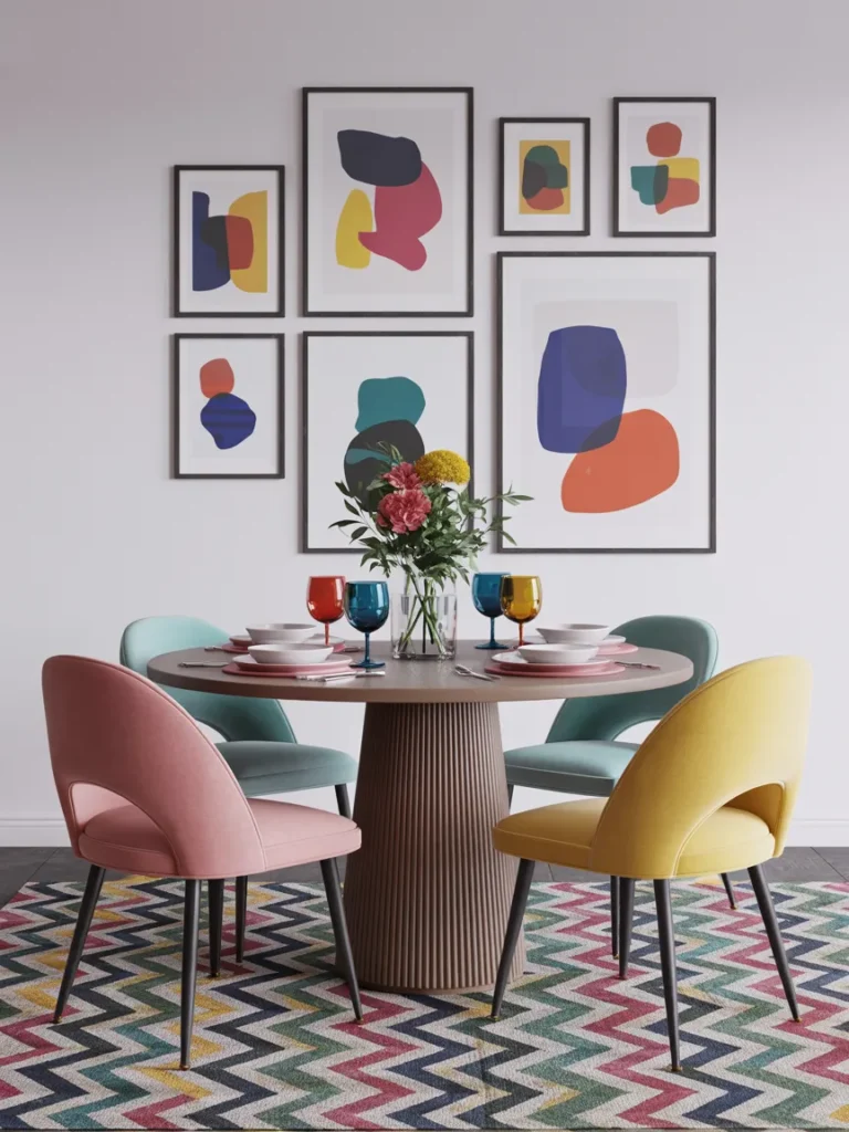 Vibrant Gallery Wall Dining