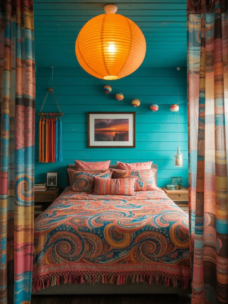 Vibrant Lantern Boho Bedroom