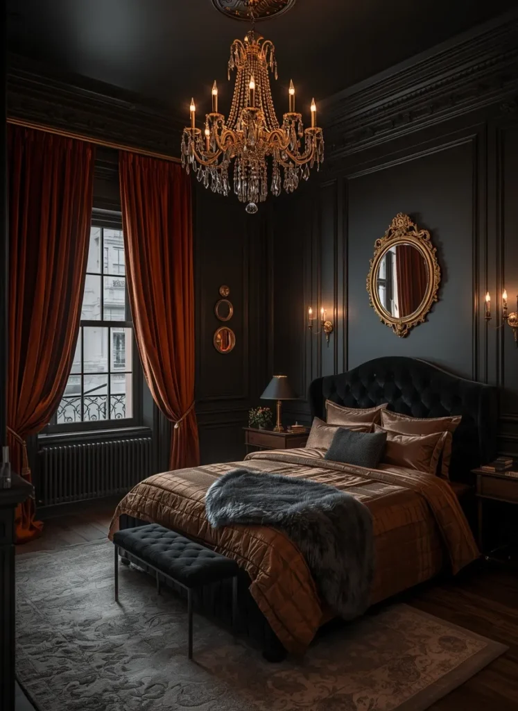 moody black bedroom ideas dark decor
