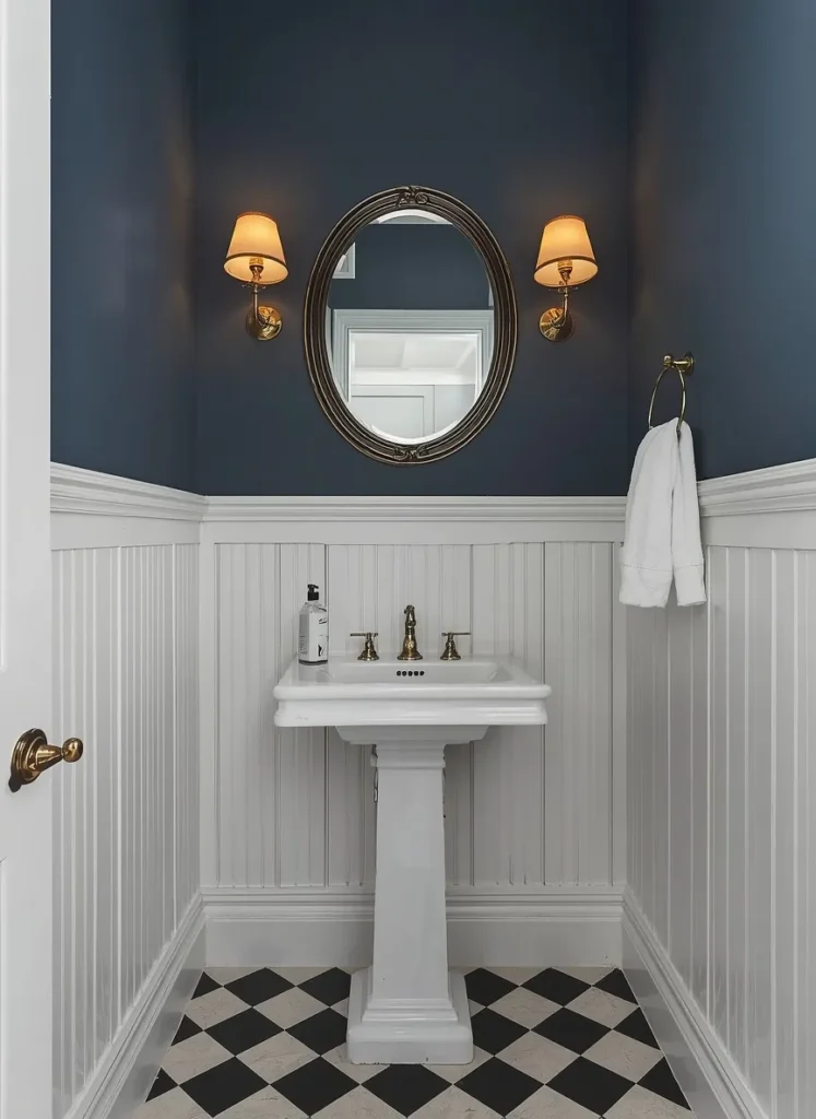 Wainscoting With Blue Paint