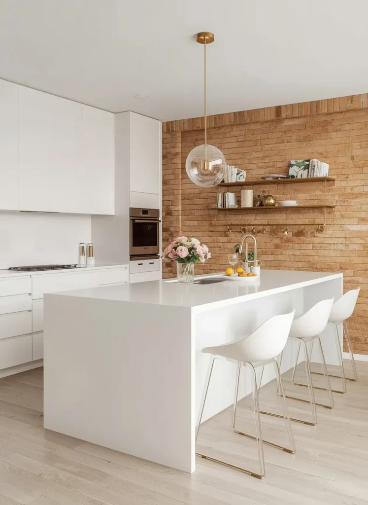 White Gold Accent Kitchen