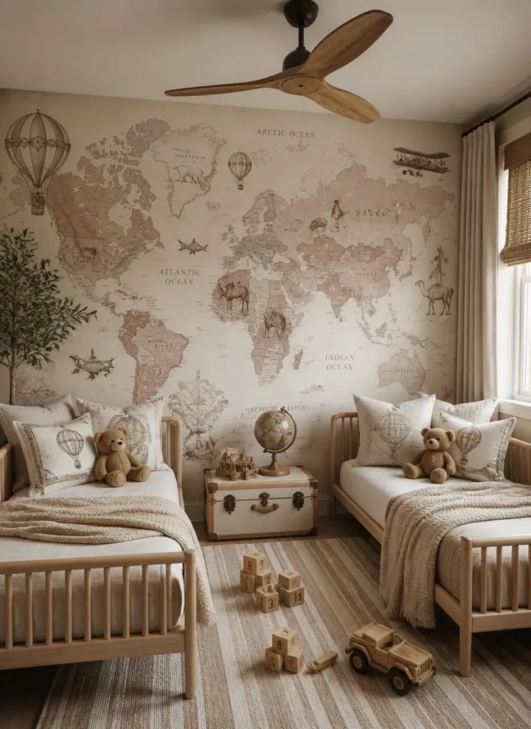 World Map Baby Boy Nursery
