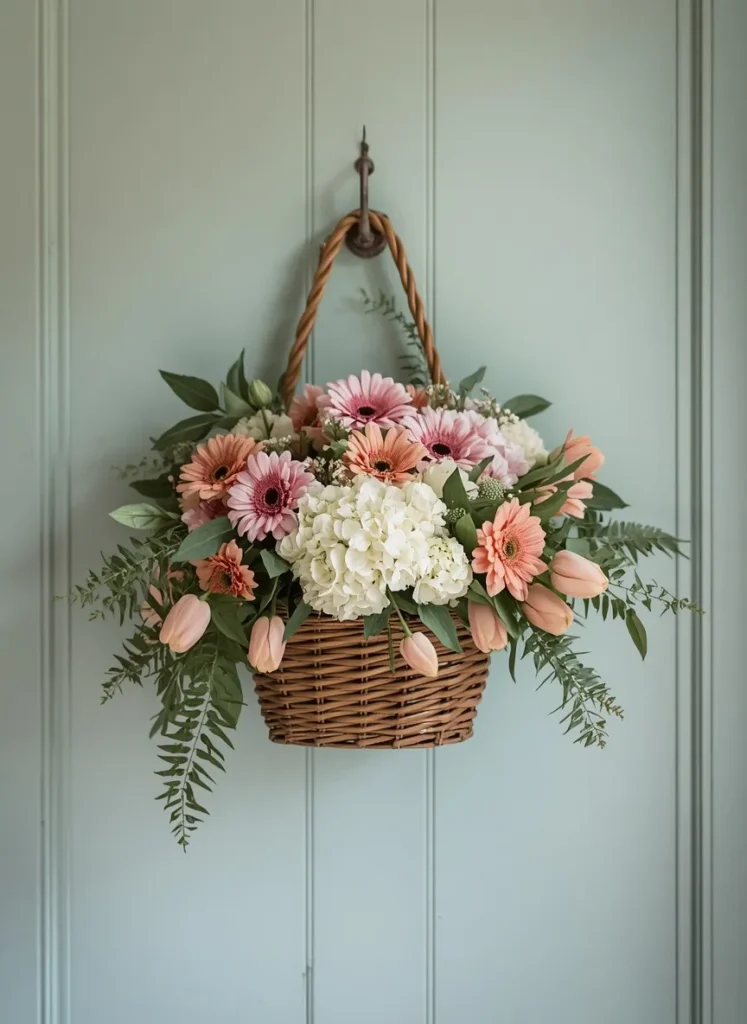 Woven Basket Flower Hanger