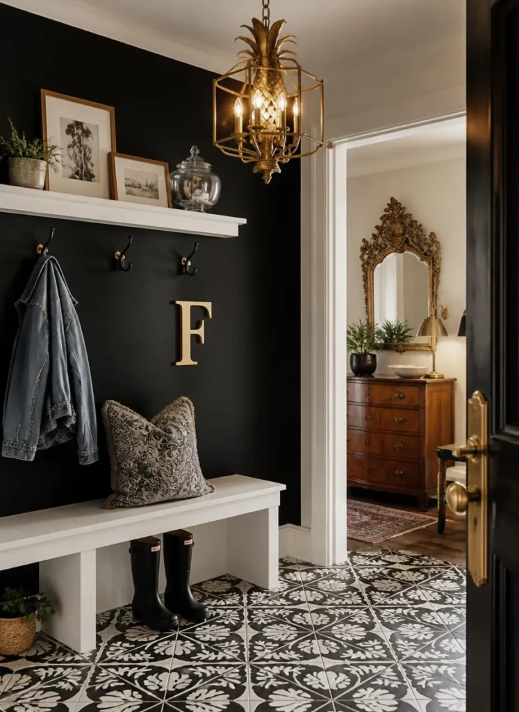 Black Accent Wall Entryway