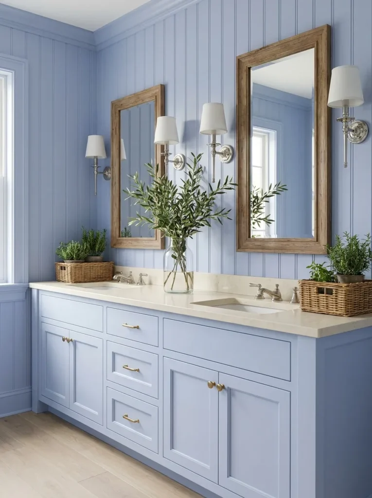 Coastal Blue Double Vanity