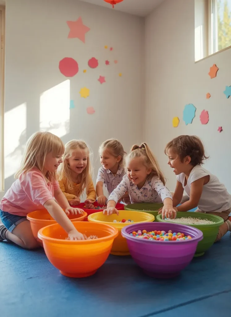 Colorful Sensory Bin Play
