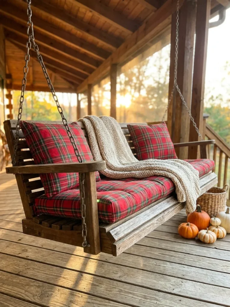 Fall Porch Swing Styling