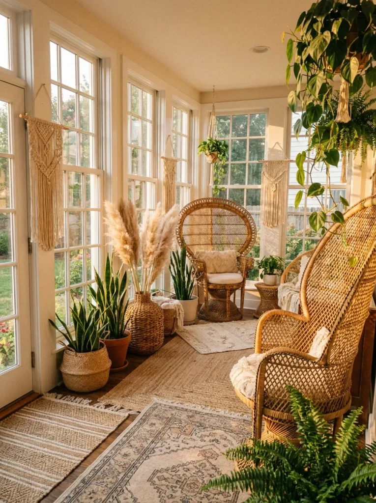 Four Season Room Boho Rattan Style