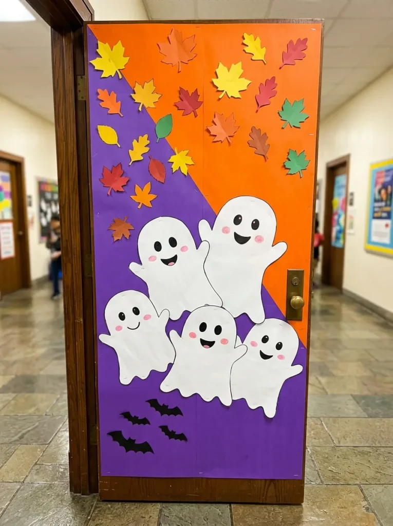 Purple Orange Ghost Bulletin Door