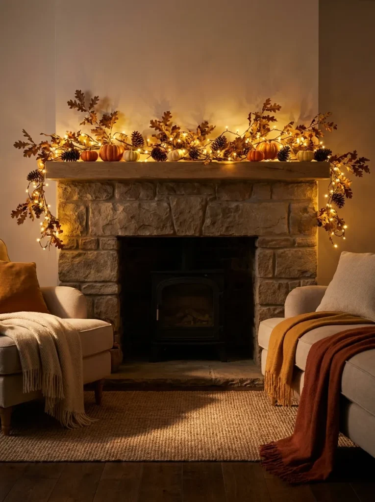 String Light Mantel Glow