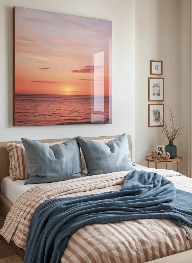 Sunset Canvas Above Bed